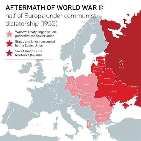 The map of the aftermath of WWII: Half of Europe under communist ...