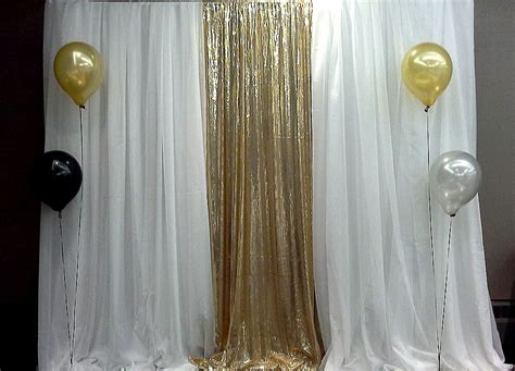 White and Gold Backdrop for Mom's 50th Birthday Party