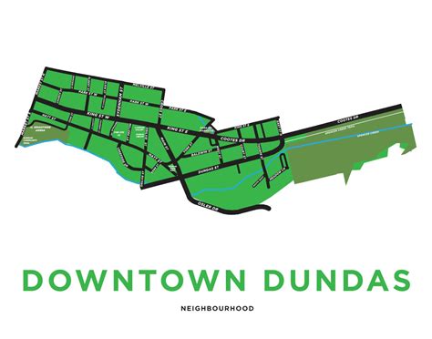 Dundas Ontario Neighbourhood Map Print: Downtown Dundas | Etsy