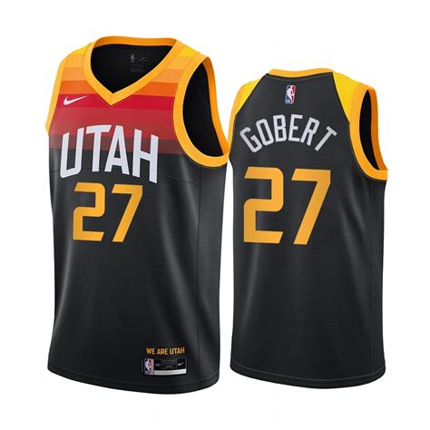 Rudy Gobert Utah Jazz 2020-21 Black City Jersey New Uniform – Www ...