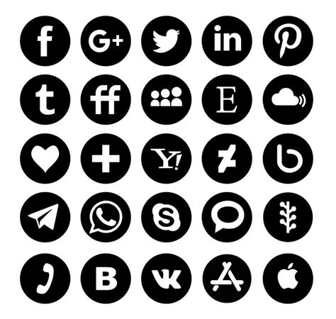 Round Social Media Icons (new) - Socialmediaicons