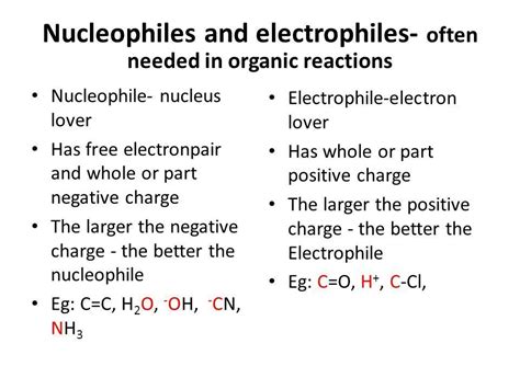 What are Electrophiles and Nucleophiles? Write the difference between them. - Brainly.in