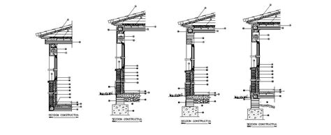 All sided cut constructive section cad drawing details dwg file - Cadbull