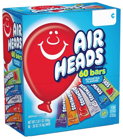 Buy Airheads Candy Variety Gravity Feed Box, Individually Wrapped Assorted Fruit Bar, 0.55 oz ...