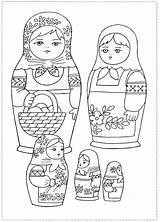Russian Nesting Dolls Coloring Pages sketch template
