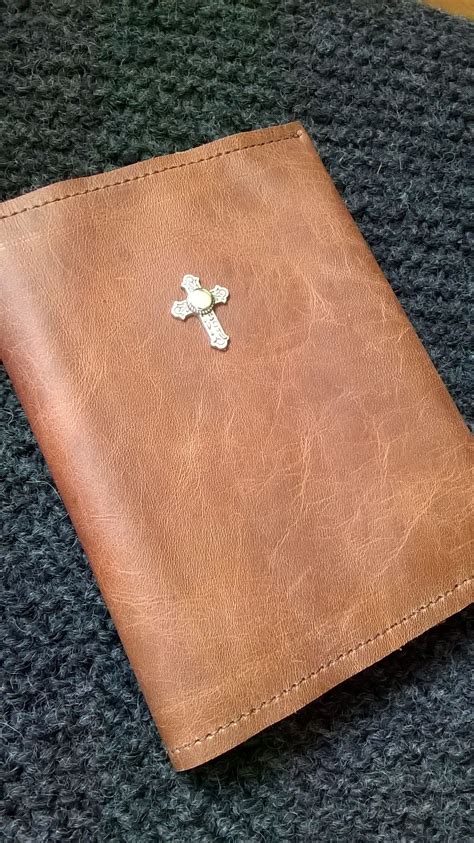 Personalized Leather Bible Cover with Metal Cross on the front | Etsy | Leather bible, Leather ...