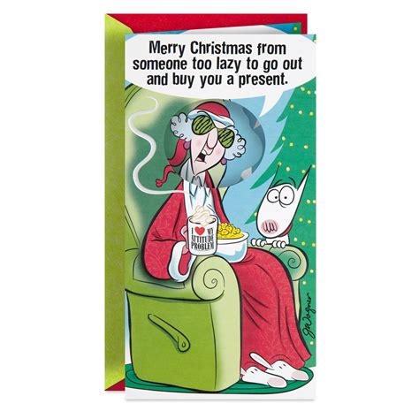 Maxine™ Too Lazy Funny Pop-Up Money Holder Christmas Card - Greeting Cards - Hallmark