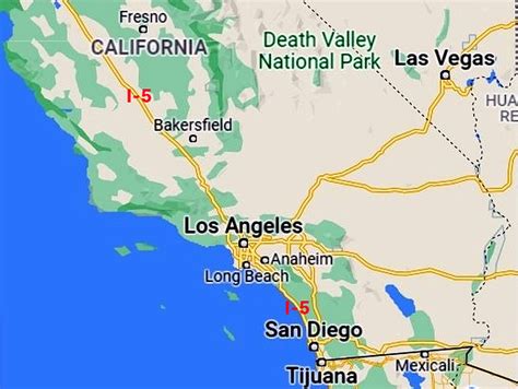 Map of the southern California portion of Interstate 5 | FWS.gov