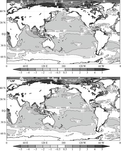 Error in the reproduction of surface salinity (g/kg) in comparison with... | Download Scientific ...