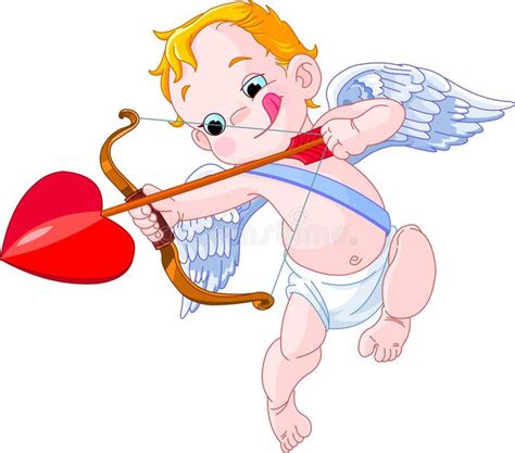 Cupid. Illustration of a Valentine's Day cupid ready to shoot his arrow ...