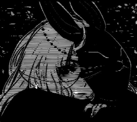 Sad anime girl in a hare mask. Black and white illustration. 19054992 ...