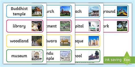 Special Places in the Community Word Cards (Teacher-Made)