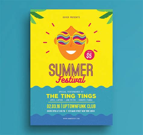 Summer Festival Flyer PSD, AI - ksioks