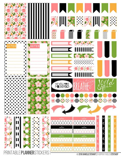 Spring Floral Printable Planner Stickers made to fit the Happy Planner. | Planner printables ...