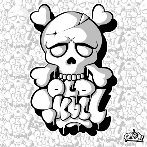 Old skull 💀 by Simon Dee | Graffiti lettering fonts, Graffiti alphabet, Graffiti lettering