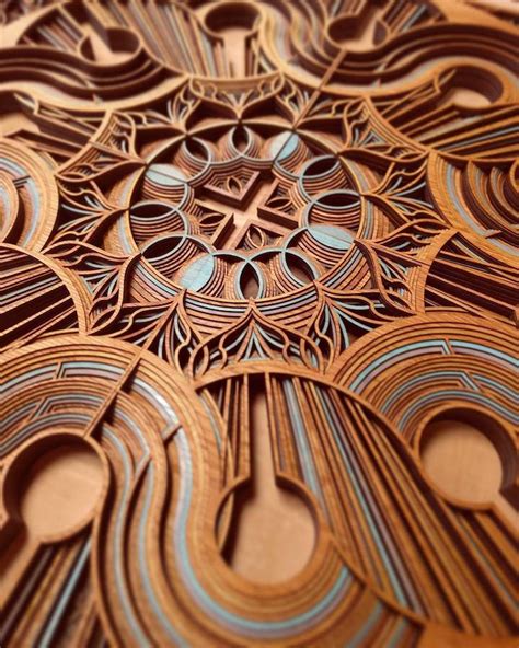 Intricate Laser Cut Wood Relief Sculptures by Gabriel Schama