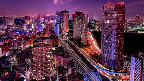 Download Magnificent View of Tokyo Skyline from Seaside Top Observatory Wallpaper | Wallpapers.com