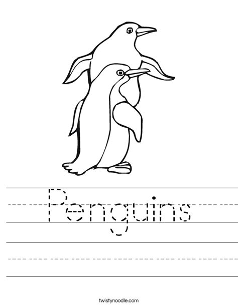 Penguins Worksheet - Twisty Noodle