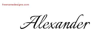 Calligraphic Name Tattoo Designs Alexander Free Graphic - Free Name Designs