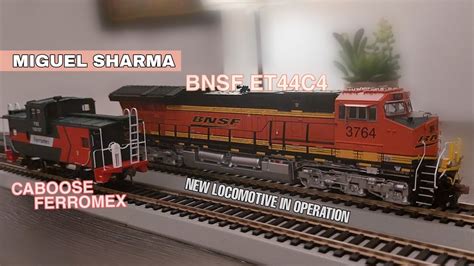 New locomotive ET44C4 Tier4 Bnsf dcc, & caboose Fxe [demonstration video] - YouTube