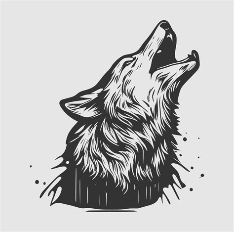 Set the head of a wolf. Silhouette and styling the head for your design. Vector illustration ...