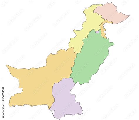 Pakistan - Highly detailed editable political map. Stock Vector | Adobe ...