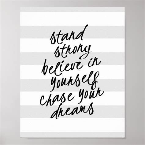 Stand Strong, Be Yourself Motivational Quote Print | Zazzle