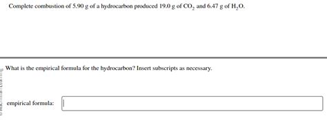 Solved Complete combustion of 5.90g ﻿of a hydrocarbon | Chegg.com