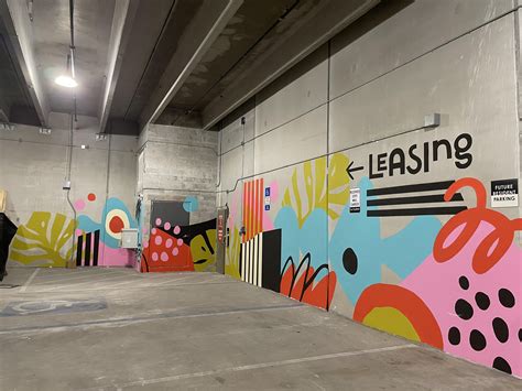 Parking garage abstract mural! : r/painting