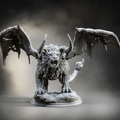 Manticore 4 Sizes Available Miniature 28mm ,32mm, 54mm, 75mm Scale Pathfinder Figure Dnd 5E ...