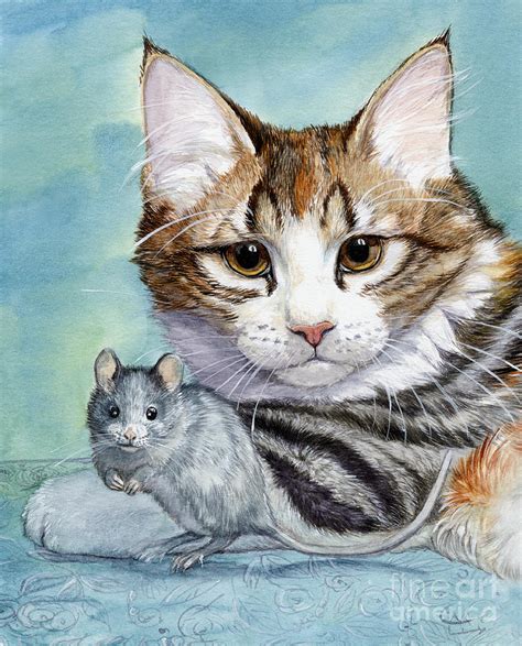 Cat and Mouse Painting by Svetlana Ledneva-Schukina - Fine Art America