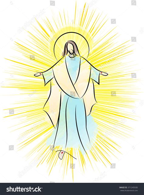 Risen Lord Jesus Christ, Resurrection Easter Color Abstract Vector ...