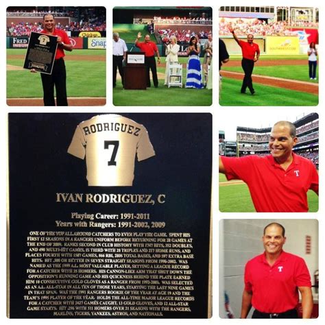 Pudge Rodriguez inducted into the Texas Rangers Hall Of Fame July 2013 ...