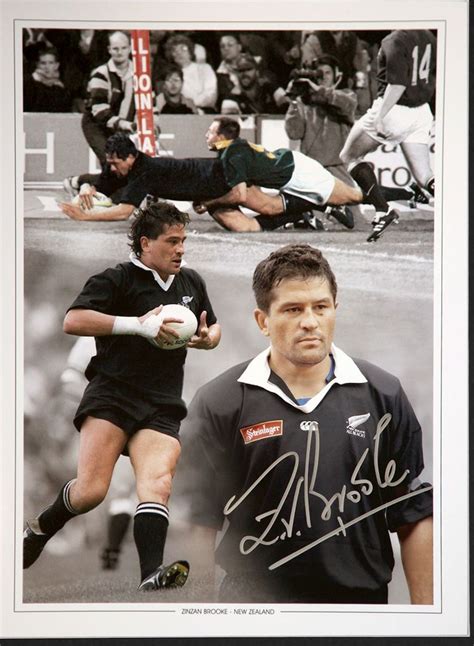 Zinzan Brooke New Zealand Signed 12x16 Rugby Montage