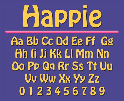 Happie Font Hobo Font Svg Hobo Font Ttf Bubbly Font Farmhouse Fonts Block Font Game Font School ...