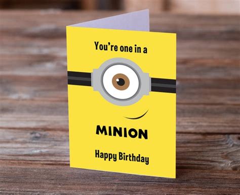 Minions Despicable Me Birthday Card Minions Bday Card Minion | Etsy