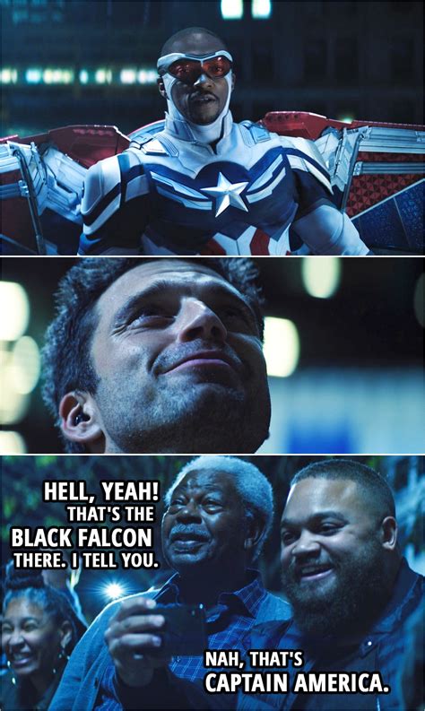 That's the Black Falcon. - Nah, that's Captain America. | Scattered Quotes