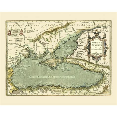 Vintage map poster of the Black sea. Nautical interior design. Handmade paper print. | Old maps ...