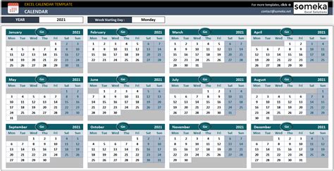 Excel Calendar Template 2022 | Free Printable Calendar