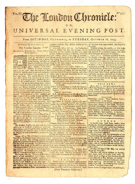 Old London Newspaper dated 1759 — Stock Photo © meteor #2105395