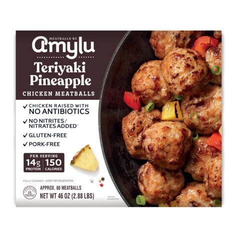 Teriyaki Pineapple Chicken Meatballs, Antibiotic Free, Club Pack - Amylu Foods