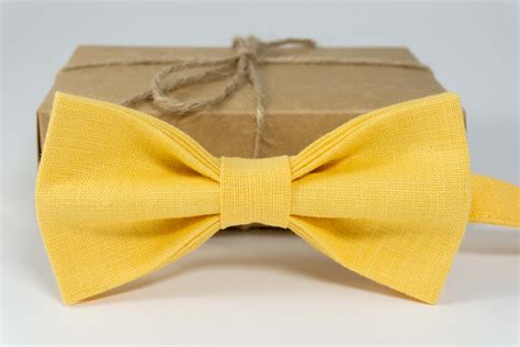 Yellow plain bow tie / Yellow color wedding bow tie / Yellow | Etsy