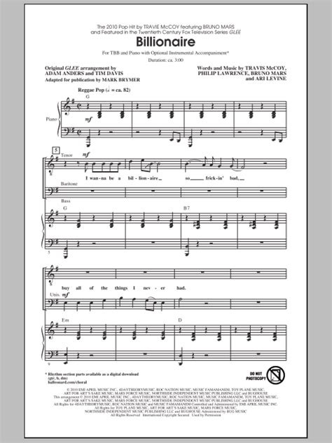 Billionaire | Sheet Music Direct