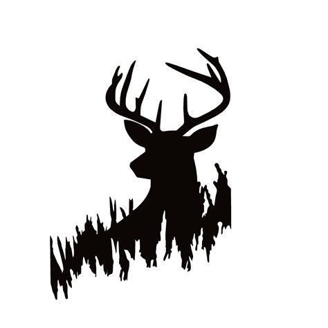 Deer Buck Head in Grass Window Decal - Deer Buck Head in Grass