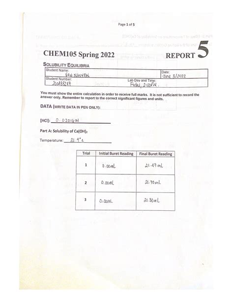 Chem Lab #5 - This is a detailed layout of chemistry lab 5 for Dr. Guo ...