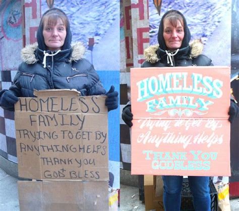 Signs for the Homeless | Homelessness art, Homeless, Human kindness