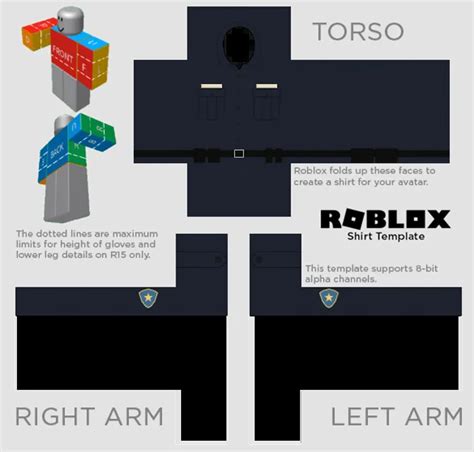 Police Uniform Shirt Vestiti Roblox Template di design gratuiti per ...