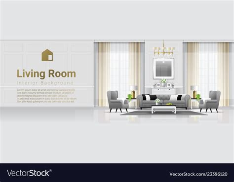 Luxury living room interior background Royalty Free Vector