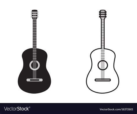 Classic guitar outline Royalty Free Vector Image