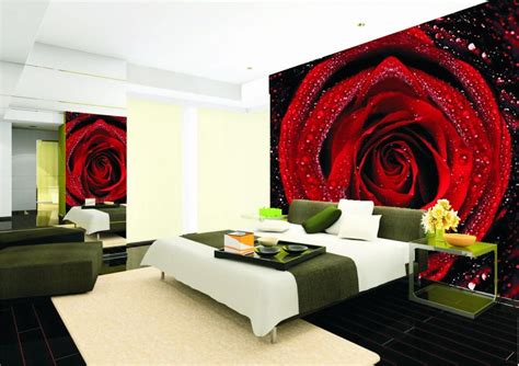 Size can be customized Mural wallpaper red rose bedroom wallpaper tv ...